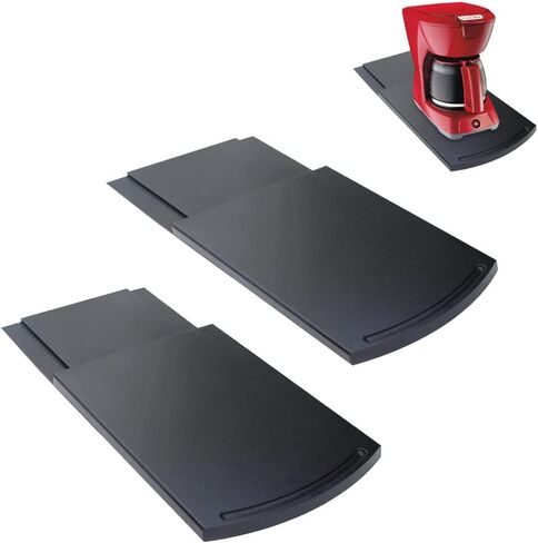 COMFECTO Multiuse Handy Caddy Sliding Tray, ABS Base Smooth Rolling Wheels Stand, 12 inches in Black in Saudi Arabia