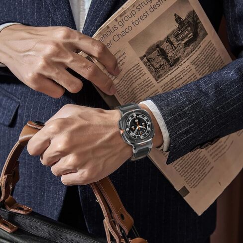 سوار من الجلد الأصلي متوافق مع Samsung Galaxy Watch Ultra Bands 47mm (2024) للرجال والنساء، حزام متين واسع بدون فجوة مع موصلات من الفولاذ المقاوم للصدأ بنقرة واحدة لساعة Samsung Galaxy Watch Ultra in Kuwait