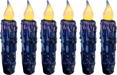 CVHOMEDECO. Real Wax Hand Dipped Battery Operated LED Timer Taper Candles Country Primitive Flameless Lights Décor, 4-3/4 Inch, Matt Black, 2 PCS in a Package in Saudi Arabia