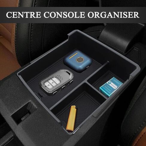 منظم وحدة التحكم المركزية مناسب لسيارة Ford Maverick 2022 2023 صندوق تخزين مسند الذراع الداخلي صينية إدراج ثانوية باللون الأسود in Kuwait