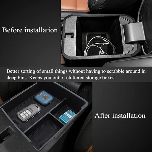 منظم وحدة التحكم المركزية مناسب لسيارة Ford Maverick 2022 2023 صندوق تخزين مسند الذراع الداخلي صينية إدراج ثانوية باللون الأسود in Kuwait