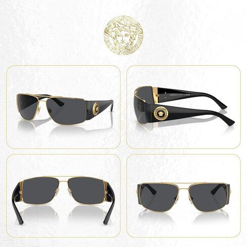 Versace VE2163 Rectangle Sunglasses For Men For Women + BUNDLE with Designer iWear Complimentary Eyewear Care Kit in Saudi Arabia
