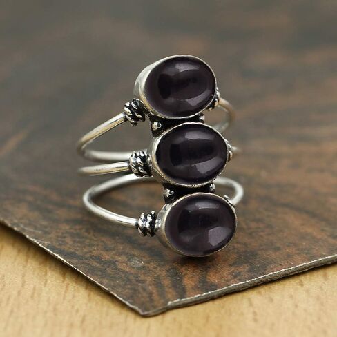 8.65Cts نمط بيضاوي الشكل الأحجار الكريمة الطبيعية خواتم اليدوية للنساء ، خاتم جوهرة الميلاد اليدوية هدية للنساء أمي زوجة in Kuwait