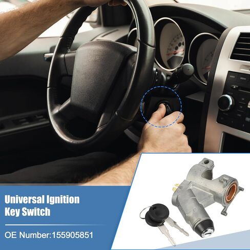 uxcell 1 Set Ignition Key Switch No.155905851 for Volkswagen Golf 1.8L A/T Base Hatchback 1985-1986,1988-1989 Black Silver Tone in Saudi Arabia