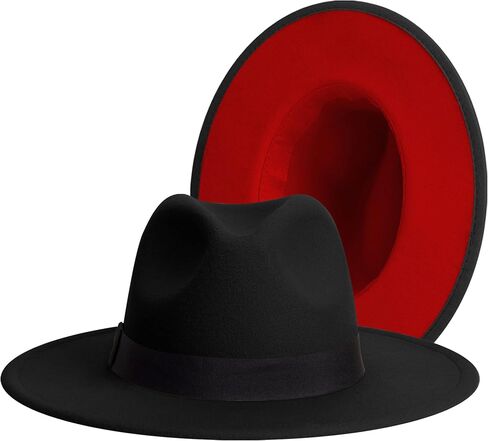 Wide Brim Fedora Hats for Women & Men Classic Dress Panama Hat Adjustable Felt Hat with Band in Saudi Arabia