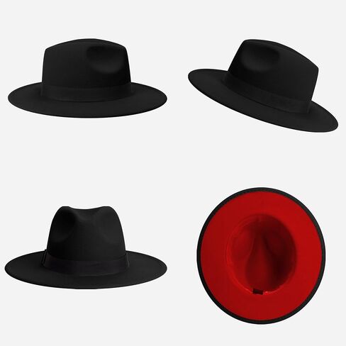 Wide Brim Fedora Hats for Women & Men Classic Dress Panama Hat Adjustable Felt Hat with Band in Saudi Arabia