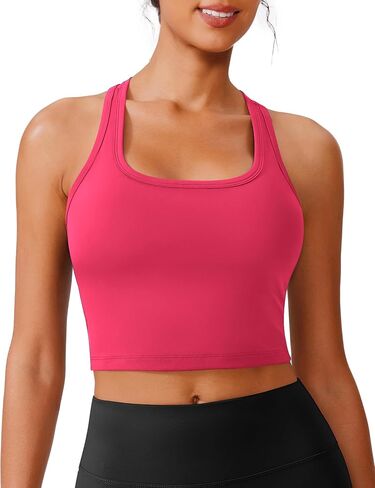 PINSPARK Sports Bra Longline Racerback Tank Tops for Women Padded Workout Yoga Top in Saudi Arabia