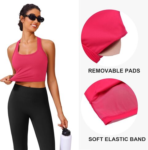 PINSPARK Sports Bra Longline Racerback Tank Tops for Women Padded Workout Yoga Top in Saudi Arabia