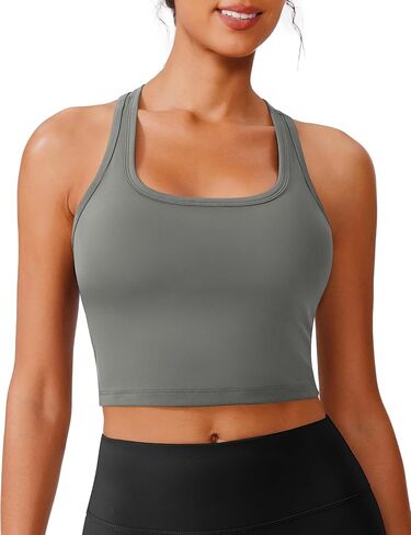 PINSPARK Sports Bra Longline Racerback Tank Tops for Women Padded Workout Yoga Top in Saudi Arabia