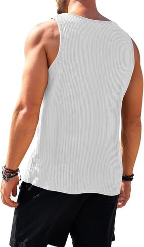 Beotyshow Men's Ribbed Tank Tops Knit Sleeveless Casual Tee Muscle Basic T Shirts in Saudi Arabia