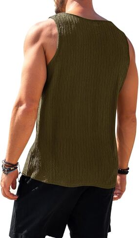 Beotyshow Men's Ribbed Tank Tops Knit Sleeveless Casual Tee Muscle Basic T Shirts in Saudi Arabia