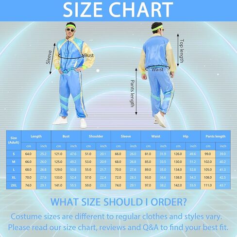 80s Tracksuit Costume for Men Women, 90s Retro Hip Hop Costumes Jacket Shell Windbreaker Disco Party Dress Mens Adult in Saudi Arabia