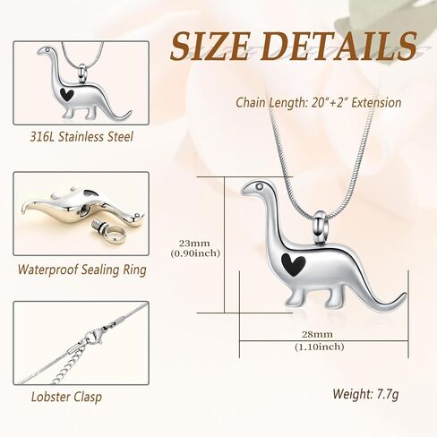 Minicremation Cremation Urn Necklace for Ashes Dinosaur Memorial Jewelry Pendant for Women Men Keepsake Lockets in Kuwait