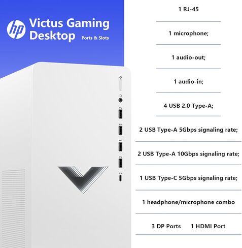 HP Newest Victus 15L RTX 4060 Tower Gaming Desktop, Intel i5-14400F (Beats Intel i7-13650HX), NVIDIA GeForce RTX 4060, 64GB RAM, 2TB SSD, Wi-Fi 6, W11H, Machenike Mechanical Gaming Keyboard Bundle in Saudi Arabia