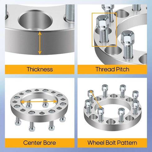 OCPTY 4PCS 8x170 to 8x170 Wheel Spacers 1 inch 14x2 Studs 125mm Hub Bore Forged Wheel Spacers 8 Lug fit for Excursion for F-250 for F-250 Super Duty for F-350 in Saudi Arabia