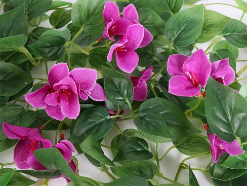 2pcs Artificial Bougainvillea Hanging Flowers 40" Fake Bougainvillea Long Plants UV Resistant Faux Silk Bougainvillea Flower Vines for Wedding Porch Patio Garden Yard Outdoor Decor (Purple) in Saudi Arabia
