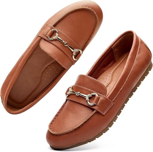 حذاء بدون كعب مريح كاجوال للسيدات سهل الارتداء حذاء مسطح للنساء مع دعم للقوس ومناسب بإبزيم أنيق للنساء (أسود، 9) in Kuwait