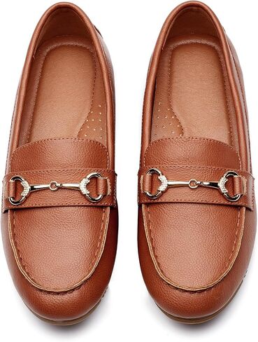 حذاء بدون كعب مريح كاجوال للسيدات سهل الارتداء حذاء مسطح للنساء مع دعم للقوس ومناسب بإبزيم أنيق للنساء (أسود، 9) in Kuwait