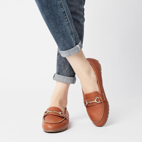 حذاء بدون كعب مريح كاجوال للسيدات سهل الارتداء حذاء مسطح للنساء مع دعم للقوس ومناسب بإبزيم أنيق للنساء (أسود، 9) in Kuwait