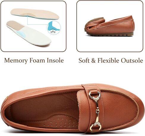 حذاء بدون كعب مريح كاجوال للسيدات سهل الارتداء حذاء مسطح للنساء مع دعم للقوس ومناسب بإبزيم أنيق للنساء (أسود، 9) in Kuwait