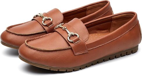 حذاء بدون كعب مريح كاجوال للسيدات سهل الارتداء حذاء مسطح للنساء مع دعم للقوس ومناسب بإبزيم أنيق للنساء (أسود، 9) in Kuwait