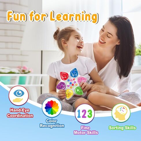 Color Sorting Sensory Toys, Toddler Travel Fine Motor Toys, Preschool Learning Activities Calm Down Sensory Toys for kids with Autism, Color Matching Montessori Fidget Toys for Kids Ages 3+, Dinosaur in Kuwait