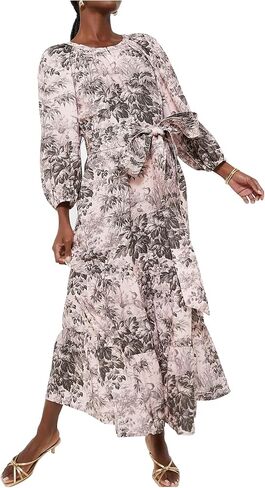 Women's Ruffle Maxi Dress Puff Sleeve Flowy Tiered Long Dress with Belt Elegant Party Dress in Saudi Arabia