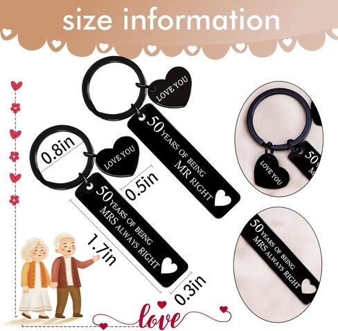 Ikacvb 2pcs 50th Anniversary Wedding Gifts For Couples Parents 50th Birthday Ideas Valentines Day Gifts Keepsake in Saudi Arabia