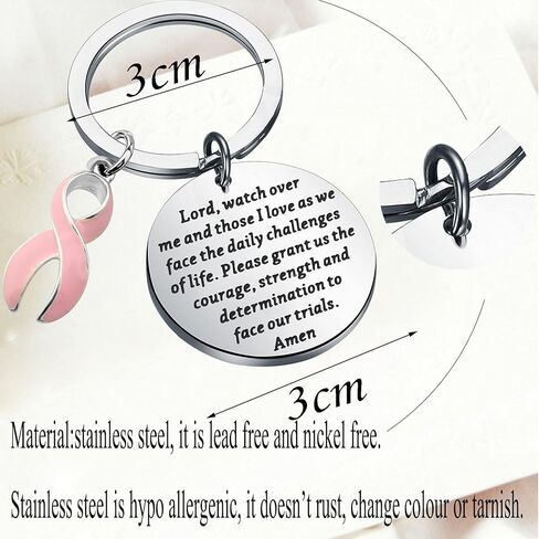 بوبونا هدية الناجين من سرطان الثدي شريط وردي سلسلة مفاتيح ناجية من السرطان مجوهرات مقاتلة هدية ملهمة للنساء in Kuwait