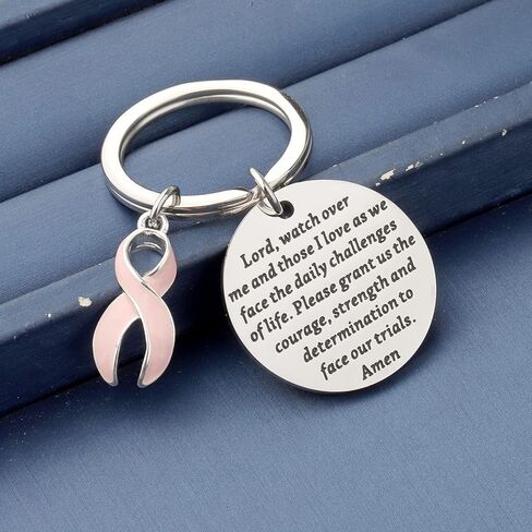 بوبونا هدية الناجين من سرطان الثدي شريط وردي سلسلة مفاتيح ناجية من السرطان مجوهرات مقاتلة هدية ملهمة للنساء in Kuwait