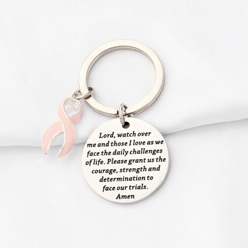 بوبونا هدية الناجين من سرطان الثدي شريط وردي سلسلة مفاتيح ناجية من السرطان مجوهرات مقاتلة هدية ملهمة للنساء in Kuwait