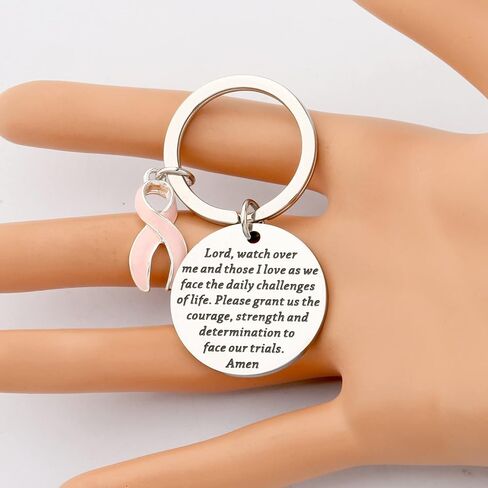 بوبونا هدية الناجين من سرطان الثدي شريط وردي سلسلة مفاتيح ناجية من السرطان مجوهرات مقاتلة هدية ملهمة للنساء in Kuwait