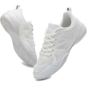 Girls Cheer Shoes White Cheerleading Dance Shoes Youth High-Performance Breathable Cheerleading Shoes for Athletic Training Competition