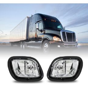 ضوء الضباب الأيسر لشاحنة Freightliner Cascadia (2008-2017)، استبدال مجموعة مصابيح الضباب الأمامية المقاومة للماء واضحة لشاحنة Freightliner Cascadia