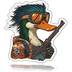1 Pcs Mullet Duck Sticker- Mallard Madness Sticker | Vinyl Duck Decal for Duck Hunting Enthusiasts, Funny Meme Sticker for Adults, Truck, Car