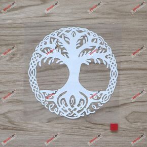 6'' White Yggdrasil Tree of Life Decal Sticker Viking Odin Norse Norway Norwegian Roundel