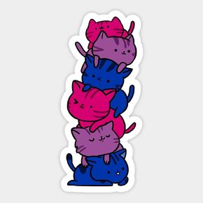 Bisexual Cat Sticker | Vinyl | Decal for Car Bumper, Window, Laptop, Water Bottle, Books Etc |Waterproof| 5"