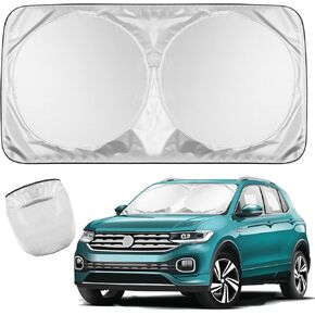 Windshield Sun Shade, Foldable Car Sun Shade Windshield with Storage Pouch, Front Window Sun Protector Block UV Rays, Protect Vehicle Interiors, (X-Large 65.7x36.4 in), Silver in Saudi Arabia