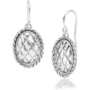 أقراط من الفضة الإسترليني عيار 925 للنساء - أقراط متدلية بتصميم كلاسيكي مبطن - لا تسبب الحساسية، خالية من الرصاص والنيكل - مجموعة مصنوعة يدويًا من مجوهرات جان راشيل in Kuwait