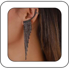Long Rhinestone Tassel Earring Bohemian Sparkling Crystal Drop Dangle Earring Tassel Chandelier Earrings for Women