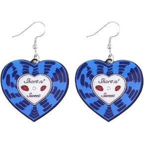 Short n Sweet Concert Earrings for Women Fans Acrylic Purple Heart Earrings Dangle Album Inspired Earrings Merch Accessories for Costume Outfit Dress Decor