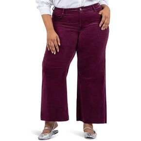KUT from the Kloth Women's Plus Meg High Rise Fab Ab Wide Leg Raw Hem-Long Inseam