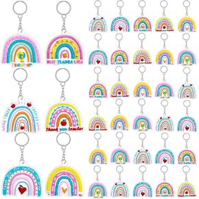 Henoyso 36 Pcs Teacher Keychain Bulk Valentines Day Gifts for Teachers Appreciation Gifts in Bulk Teacher Bulk Gifts