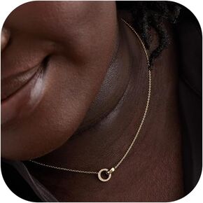 Gold Circle Pendant Necklace for Women, Interlocking Circle Necklace, Dainty Gold Necklace for Women, Gold Charm Necklace for Women, Double Circle Necklace
