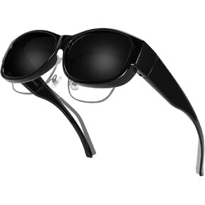 Polarized Fit Over Glasses Sunglasses Womens Men, TR90 Small Wrap Around Sunglasses Over Glasses With UV Protection