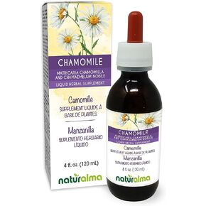 Naturalma German and Roman Chamomile (Matricaria chamomilla and Chamaemelum nobile) Flower Alcohol-Free Tincture - 4 fl oz Liquid Extract in Drops - Herbal Supplement - Vegan