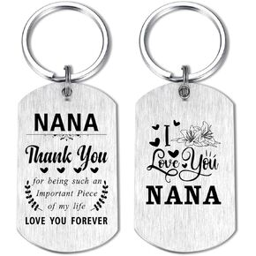 EE&YU Nana Keychain Gifts - My Nana Birthday Gifts, I Love You Nana Gifts, Nana Gifts for Women, Thank You Nana Present, Nana Retirement Key Chain
