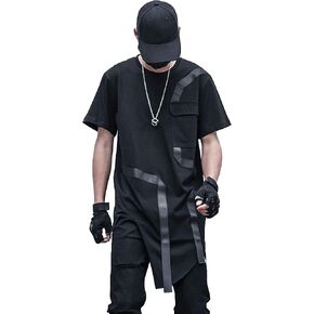 تي شيرت MOKEWEN رجالي بأكمام قصيرة من Cargo Streetwear Punk