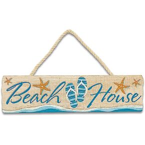 Hawaiian Style Wood Hanging Sign Beach House