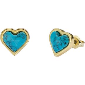 Ted Baker London Faris Faceted Stone Heart Stud Earrings for Women (Gold/Turquoise)